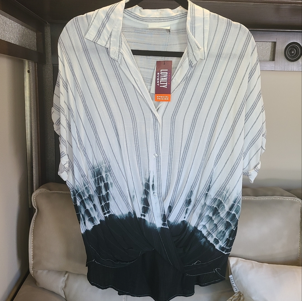Ladies Striped Wrap Top